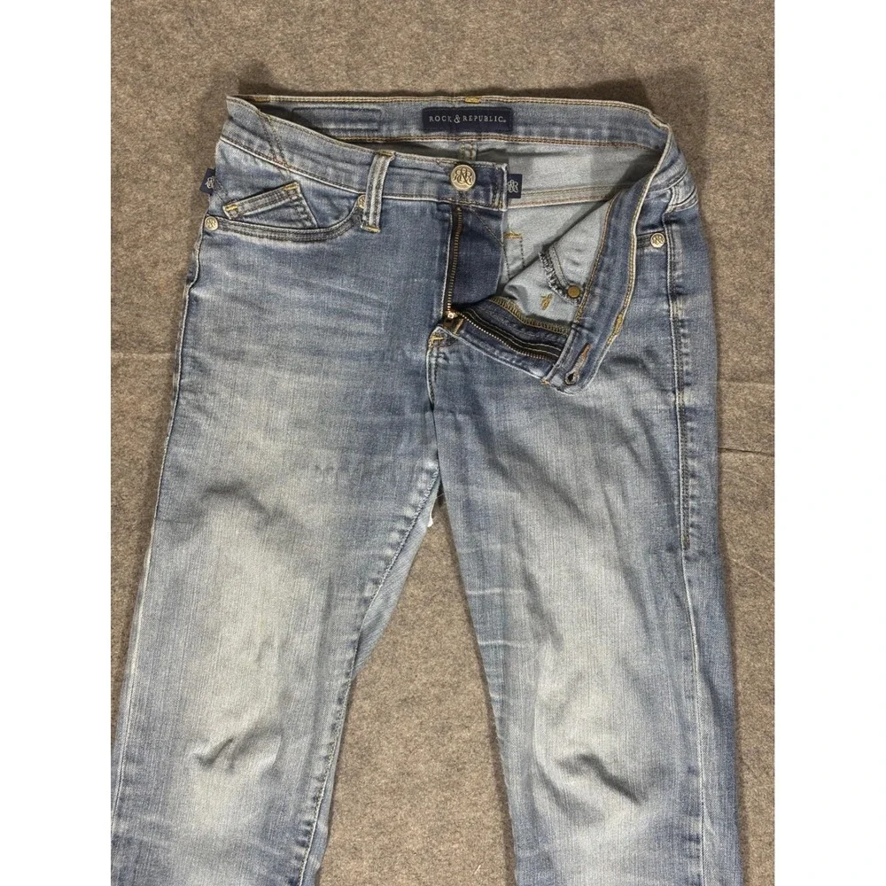 Rock & Republic Kashmiere Skinny Jeans Womens 6 Light Wash Blue Denim‎ R010237
